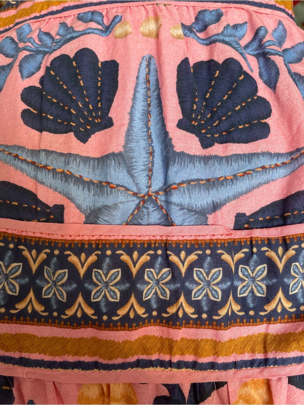 Farm rio size S Seashell Tapestry Dress Summer Floral seashell summer ocean - Picture 13 of 15